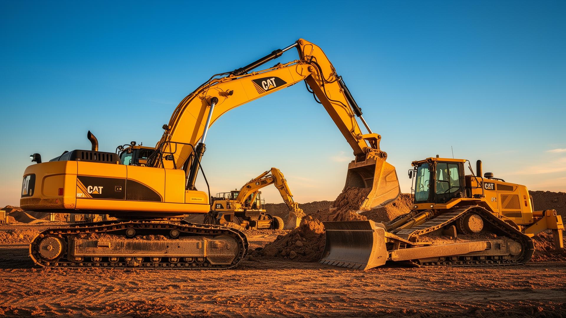 Construction equipment at a worksite